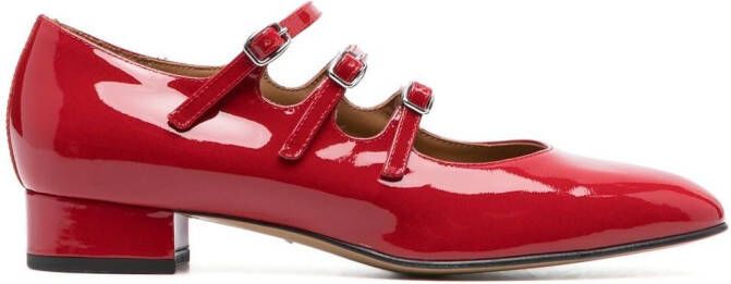 Carel Paris buckled patent leather pumps Red