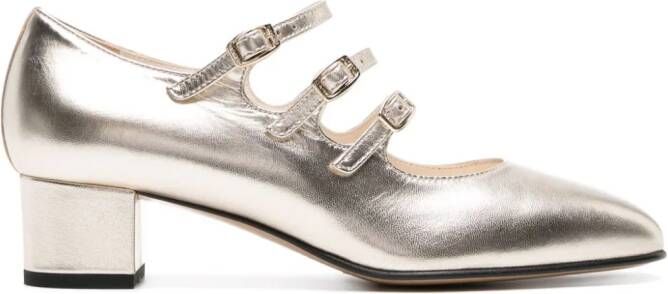 Carel Paris 40mm Kina metallic leather pumps Gold