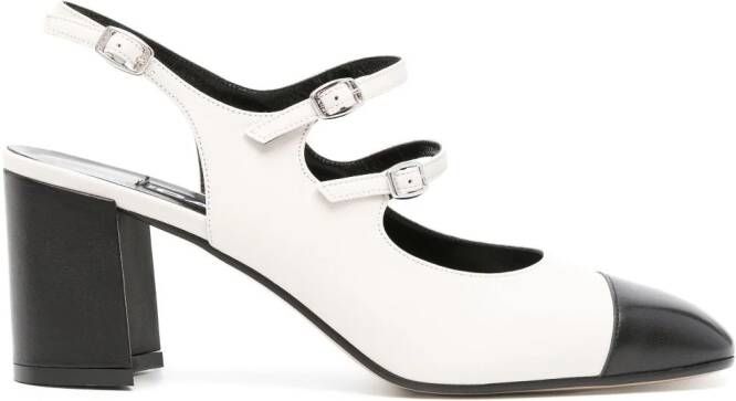 Carel Paris Peche 60mm leather pumps White