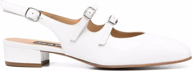Carel Paris Peche patent-leather slingback pumps White