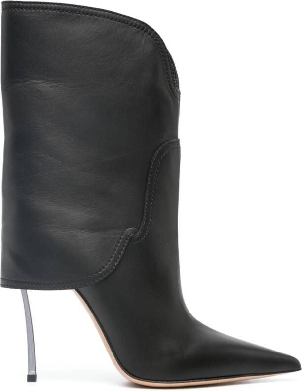 Casadei 100mm leather boots Black