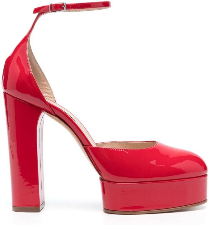 Casadei 115mm patent platform pumps Red