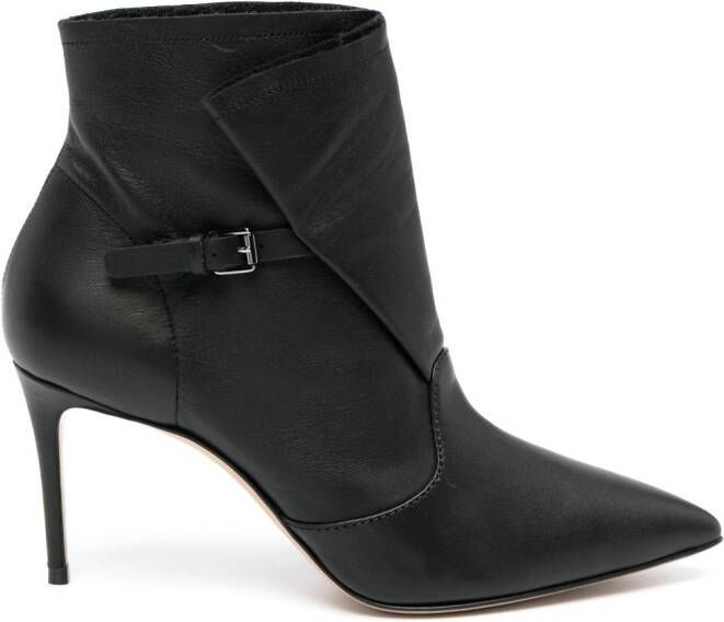 Casadei 80mm buckled leather boots Black