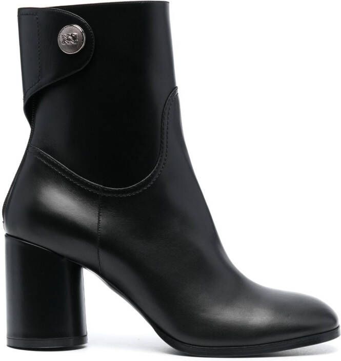 Casadei 90mm block-heel leather boots Black