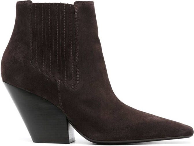 Casadei Anastasia 100mm Western-style suede boots Brown