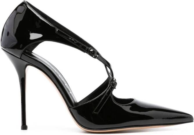 Casadei Anna 100mm leather pumps Black
