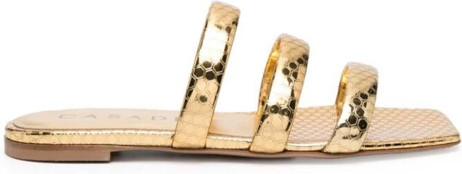 Casadei Atomium leather slides Gold