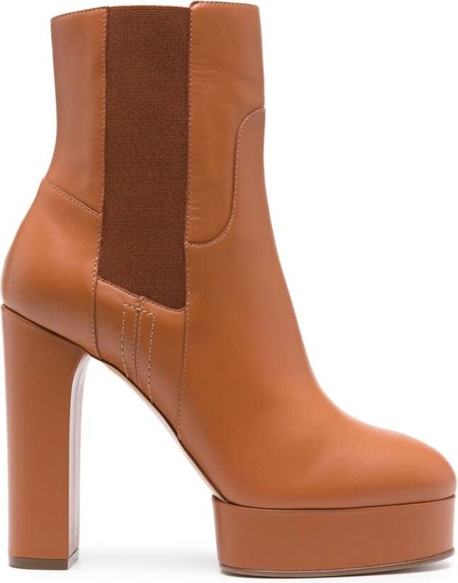 Casadei Betty 125mm leather ankle boots Brown