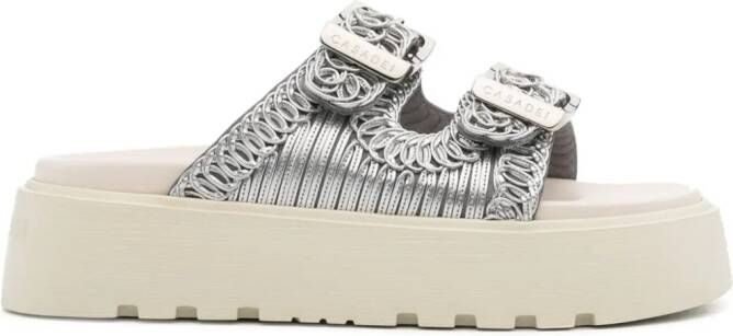 Casadei Birky Ale platform slides Silver
