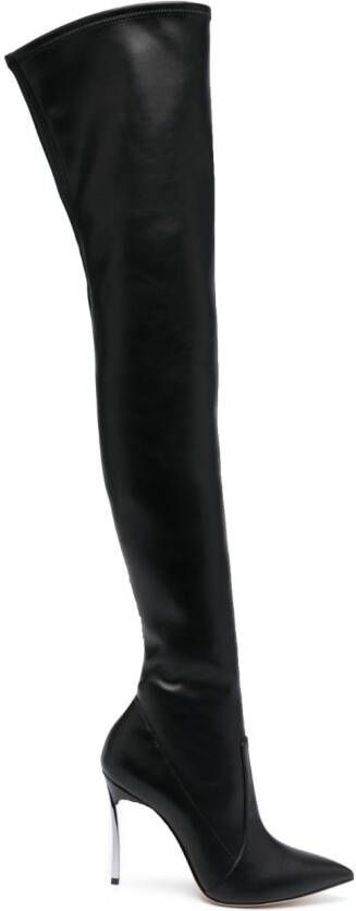 Casadei Blade 100mm thigh-high boots Black