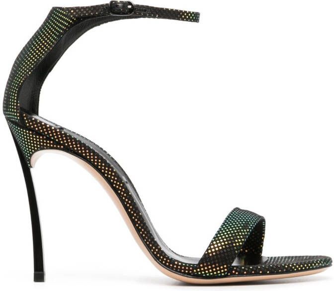 Casadei Blade Aurora Boreale 112mm sandals Black