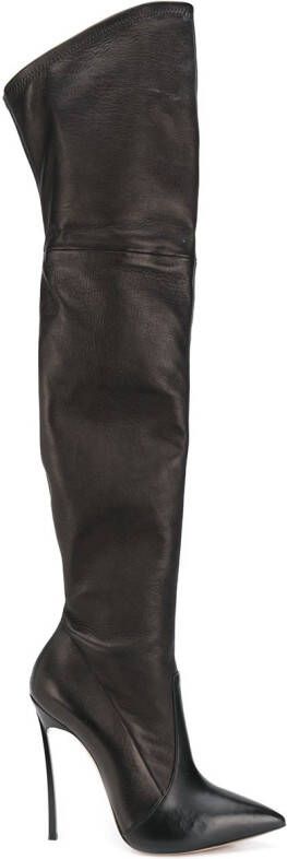 Casadei blade thigh-high boots Black