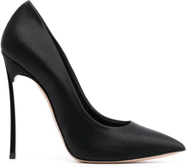 Casadei Blade Twenties 120mm satin pumps Black