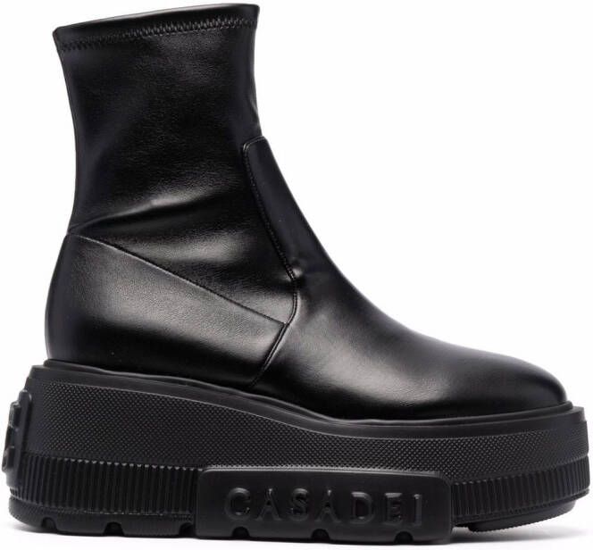 Casadei C-Chain platform ankle boots Black