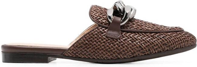 Casadei chain-detail slip-on mules Brown