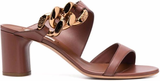 Casadei chain-trimmed sandals Brown