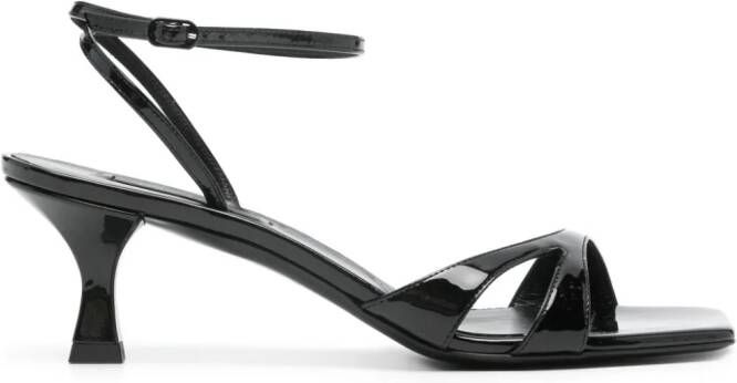 Casadei cut-out patent-leather sandals Black