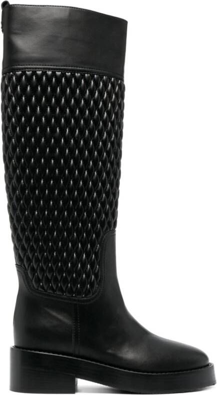 Casadei Dome quilted riding boots Black