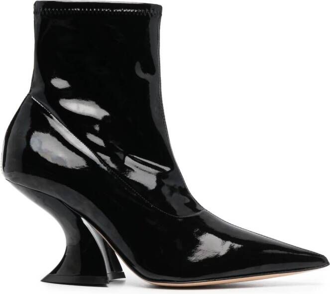 Casadei Elodie 80mm leather ankle boots Black