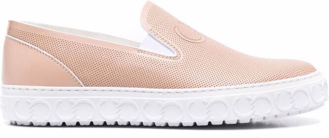 Casadei embossed-logo slip-on sneakers Neutrals