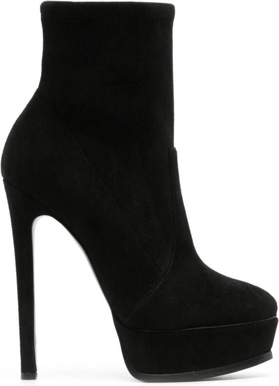 Casadei Flora 140mm platform ankle boots Black