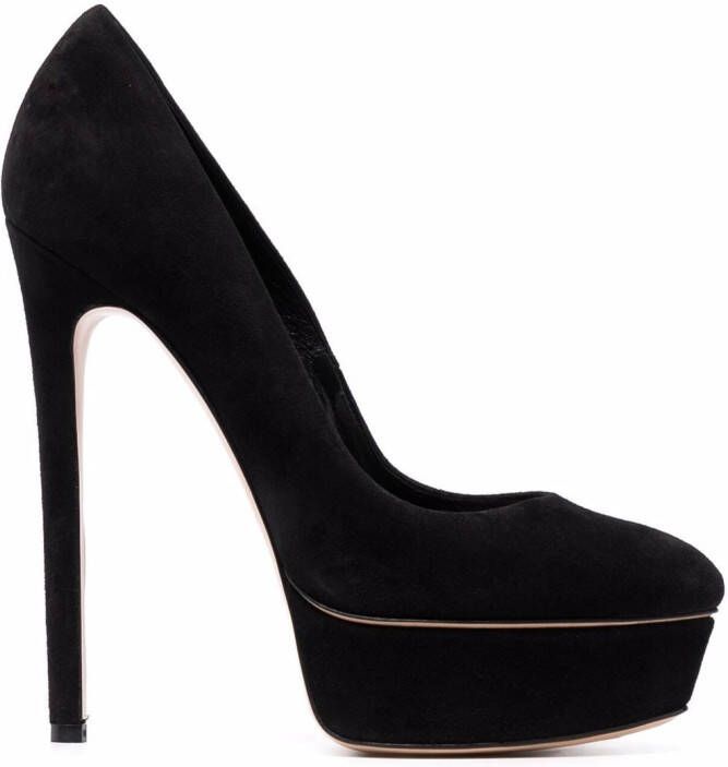 Casadei Flora suede-leather pumps Black