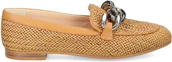Casadei Hanoi chain link-detail loafers Neutrals