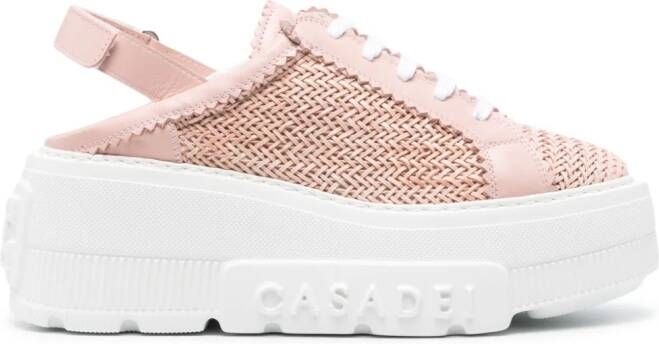 Casadei Hanoi slingback leather sneakers Pink