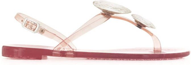 Casadei heart crystal-embellished sandals Pink