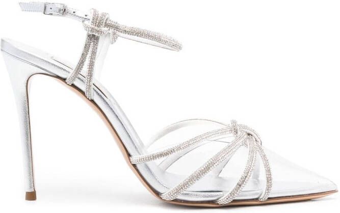 Casadei knot-detail 120mm sandals Silver