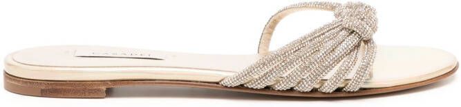 Casadei knot-detail slide sandals Gold