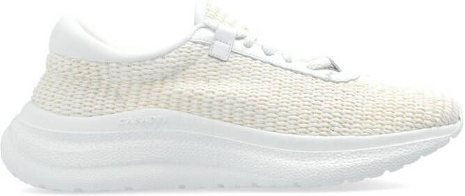Casadei Mia woven-design leather sneakers White