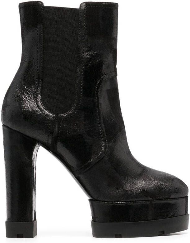 Casadei Nancy 120mm platform ankle boots Black