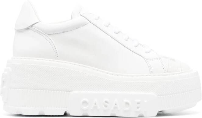 Casadei Nexus leather 75mm platform sneakers White