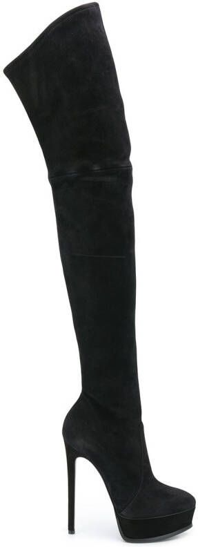 Casadei over the knee stiletto boots Black
