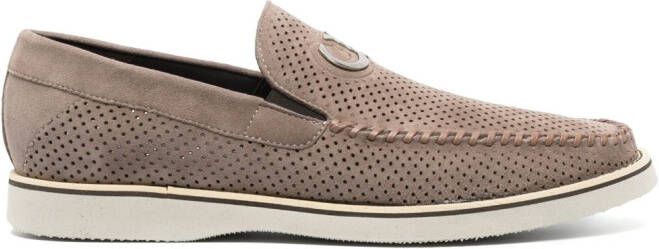 Casadei perforated suede loafers Neutrals