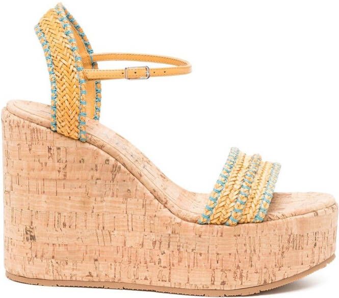 Casadei platform woven sandals Brown