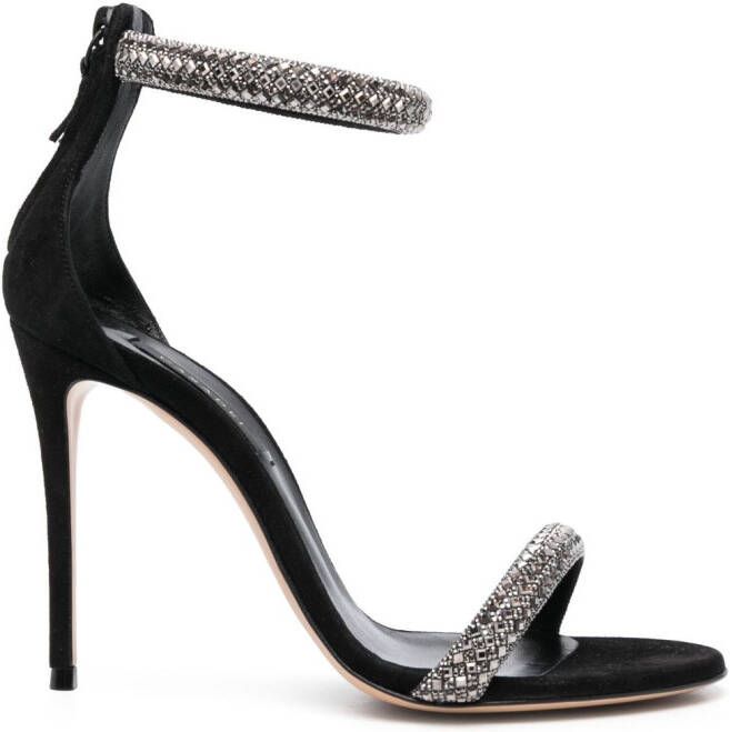 Casadei Scarlet Stratosphere 100mm crystal-embellished sandals Black