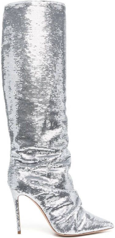 Casadei sequinned boots Grey