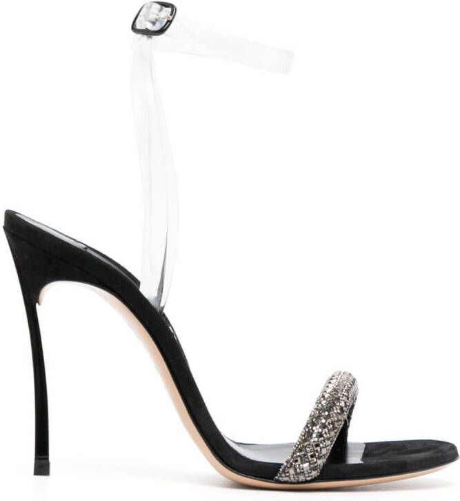 Casadei Stratosphere 110mm crystal-embellished sandals Black