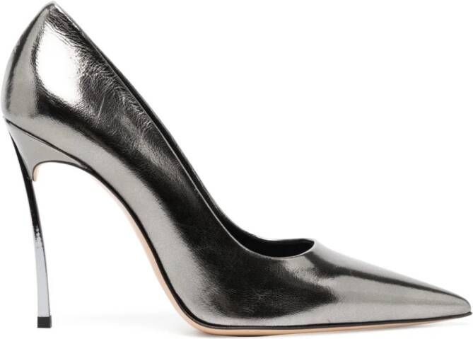 Casadei Superblade 100mm metallic-finish pumps Silver