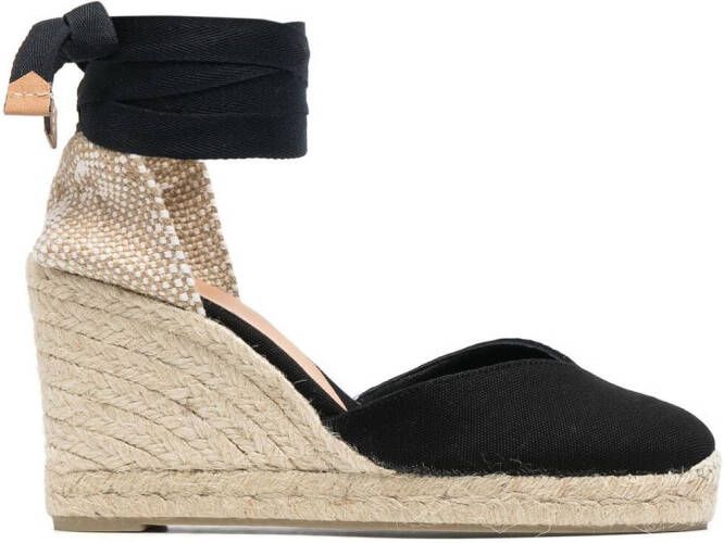 Castañer ankle-tied espadrille wedges Black