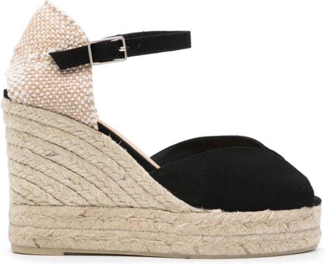 Castañer Bianca 105mm woven-raffia espadrilles Black