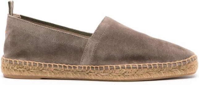 Castañer braided-raffia suede espadrilles Grey