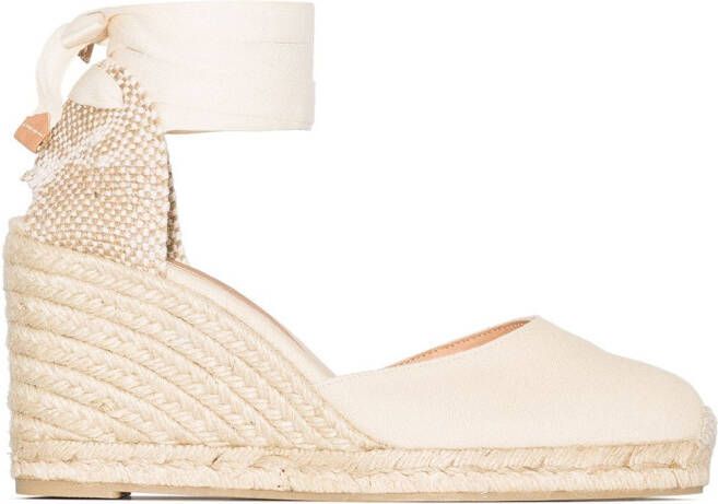 Castañer Carina 80 canvas wedge heels Neutrals