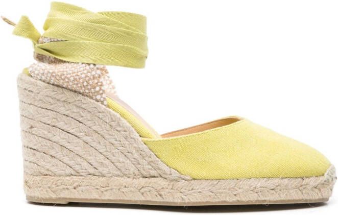 Castañer Carina 90mm wedge espadrilles Green