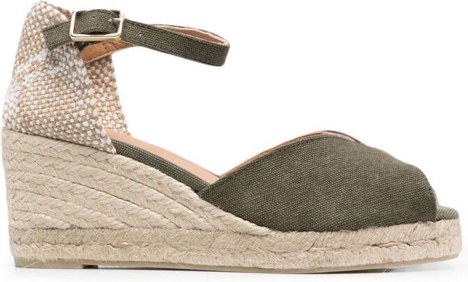 Castañer Carol canvas wedge espadrilles Green