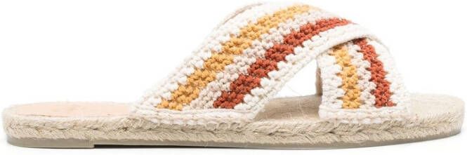 Castañer crossover-strap raffia espadrilles Neutrals