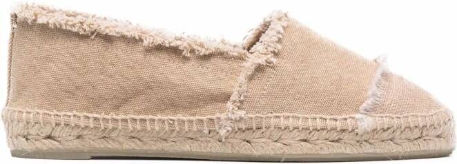 Castañer frayed-detail slip-on espadrilles Neutrals
