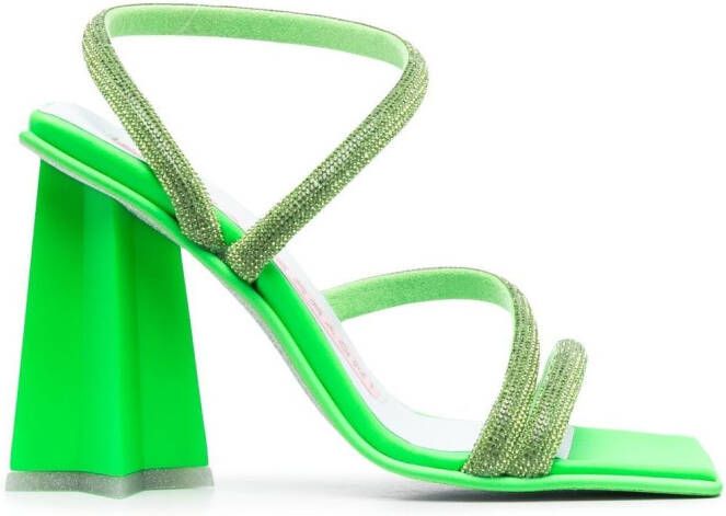 Chiara Ferragni 105mm crystal-strap sandals Green